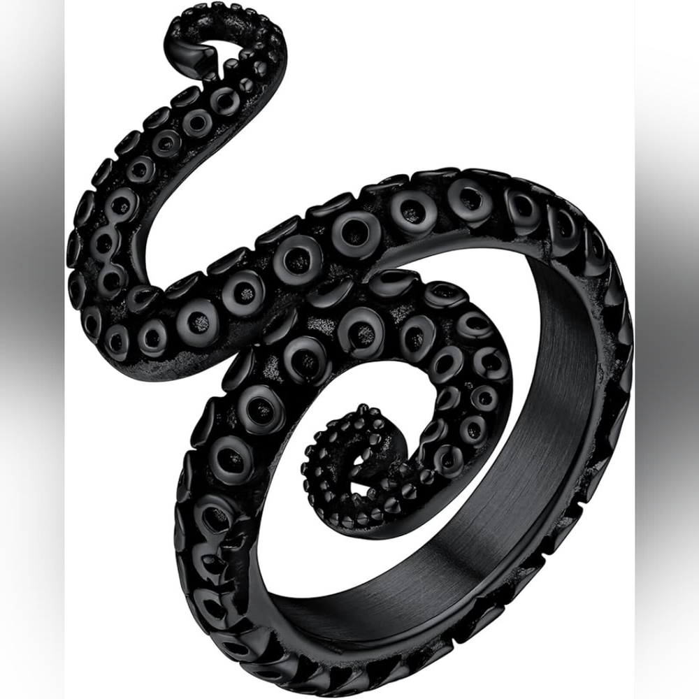 ChainsHouse Octopus Tentacles Stainless Steel Black Ring NEW IN BOX US 7
